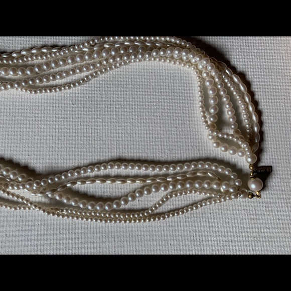 5 strand pearl style necklace MARVELLA - VINTAGE! - Picture 5 of 11
